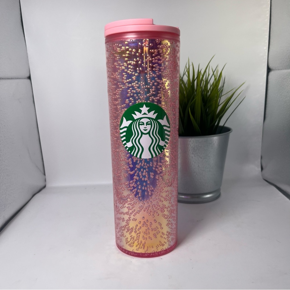 Starbucks Pink Iridescent Champagne Bubbles‎ Tumbler 16 oz